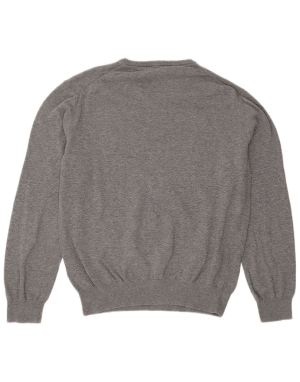 Crew Clothing Ženski džemper s V-izrezom UK 14 srednje sivi pamuk