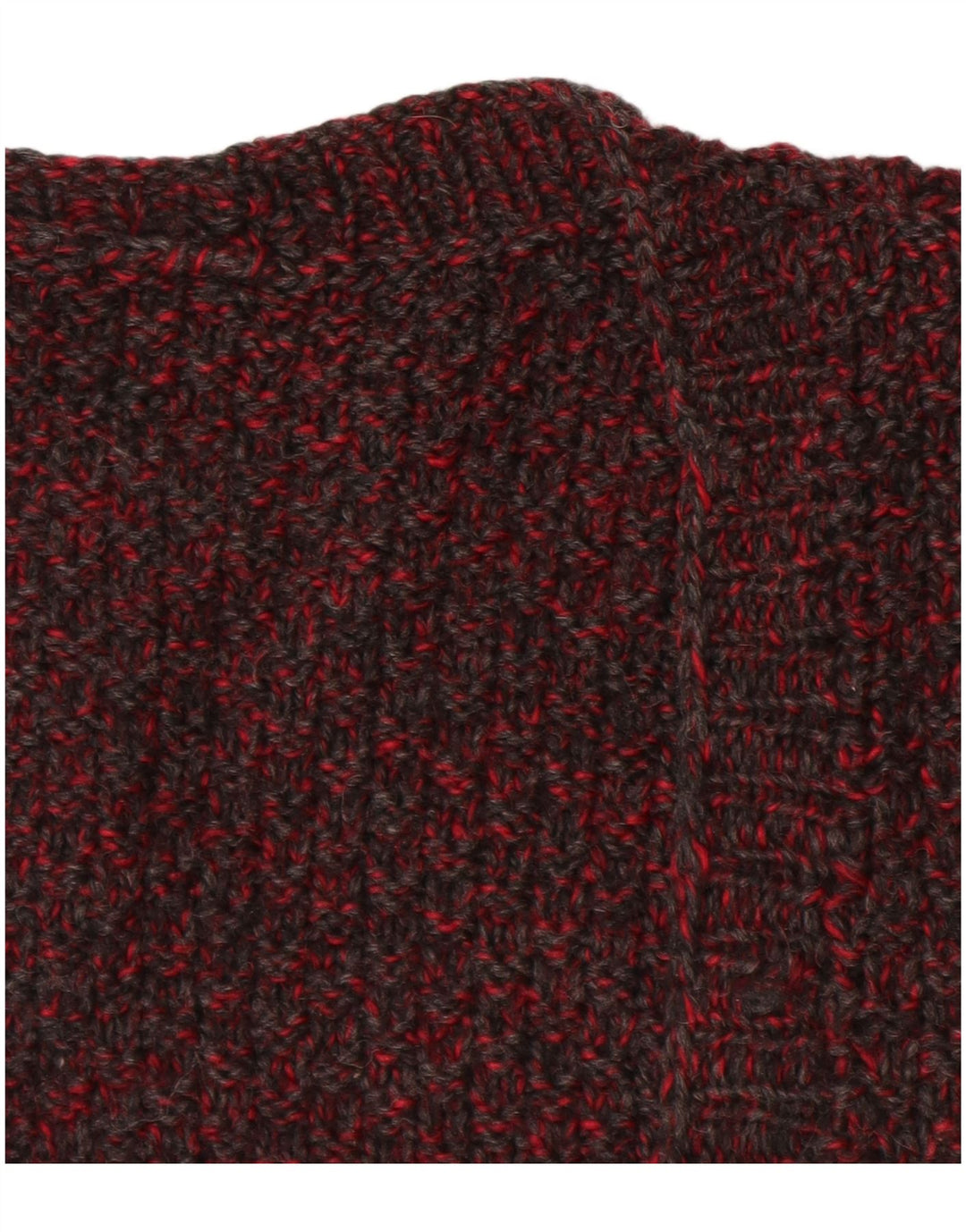 VINTAGE ženski kardigan pulover bez rukava UK 14 Veliki tamnocrveni s pjegama