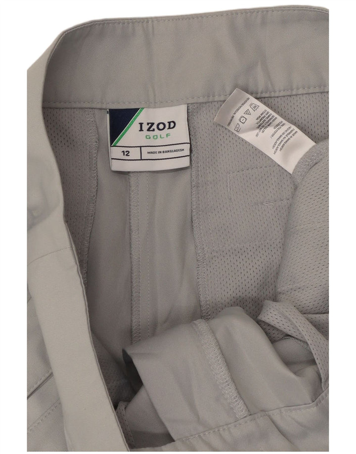 Izod ženske kratke chino hlače za golf US 12 Large W36 sivi poliester