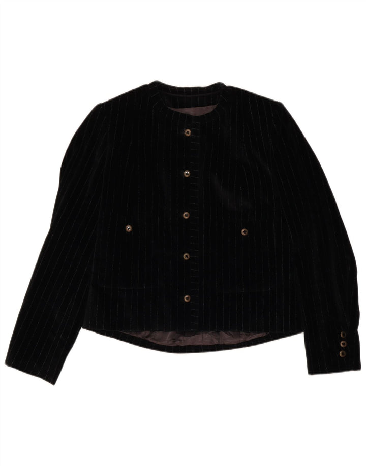 VINTAGE ženski dvodijelni komplet suknji s 5 gumba UK 12 srednje W28 crna