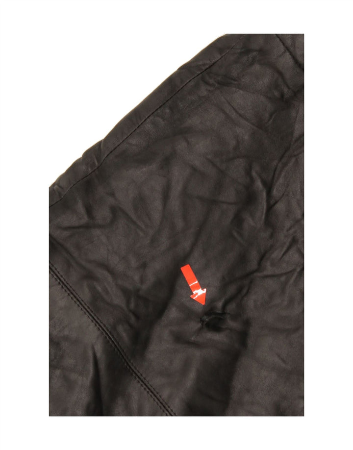 VINTAGE Mens Leather Coat UK 42 XL Black Vintage Vintage and Second-Hand Vintage from Messina Hembry 