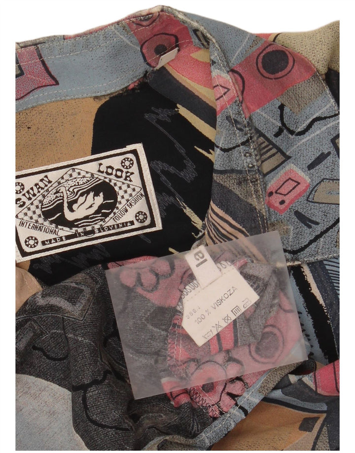 Vintage muška prevelika velika retro košulja s apstraktnim uzorkom