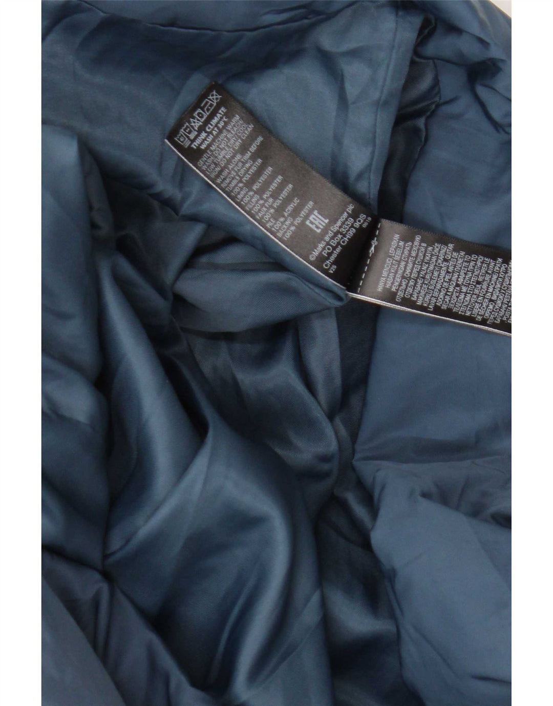 Marks & Spencer ženski podstavljeni kaput s kapuljačom UK 20 2XL tamnoplavi poliester