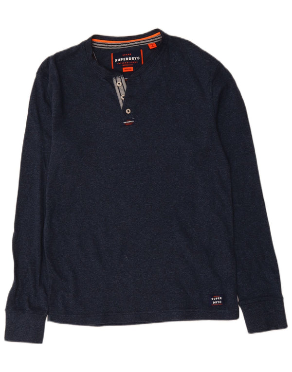 Superdry muška majica dugih rukava, srednje tamnoplavi pamuk