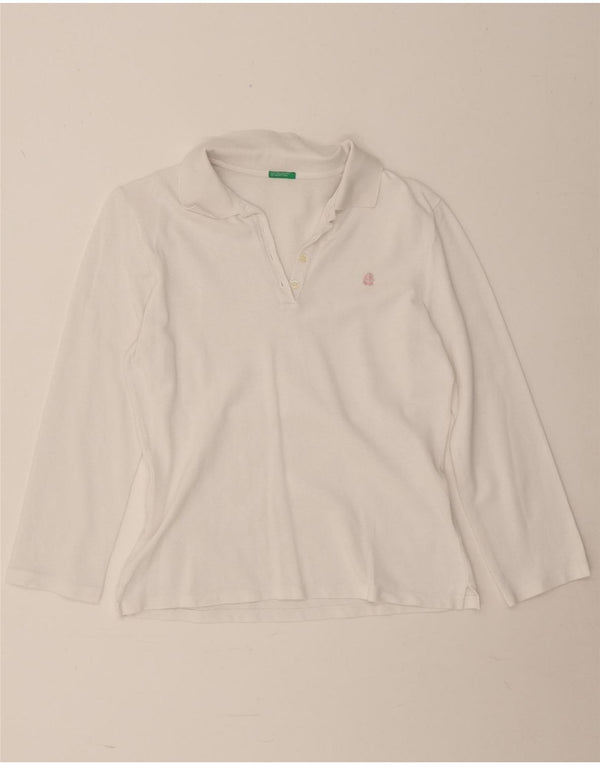 Benetton ženska polo majica dugih rukava UK 12 Srednje bijela