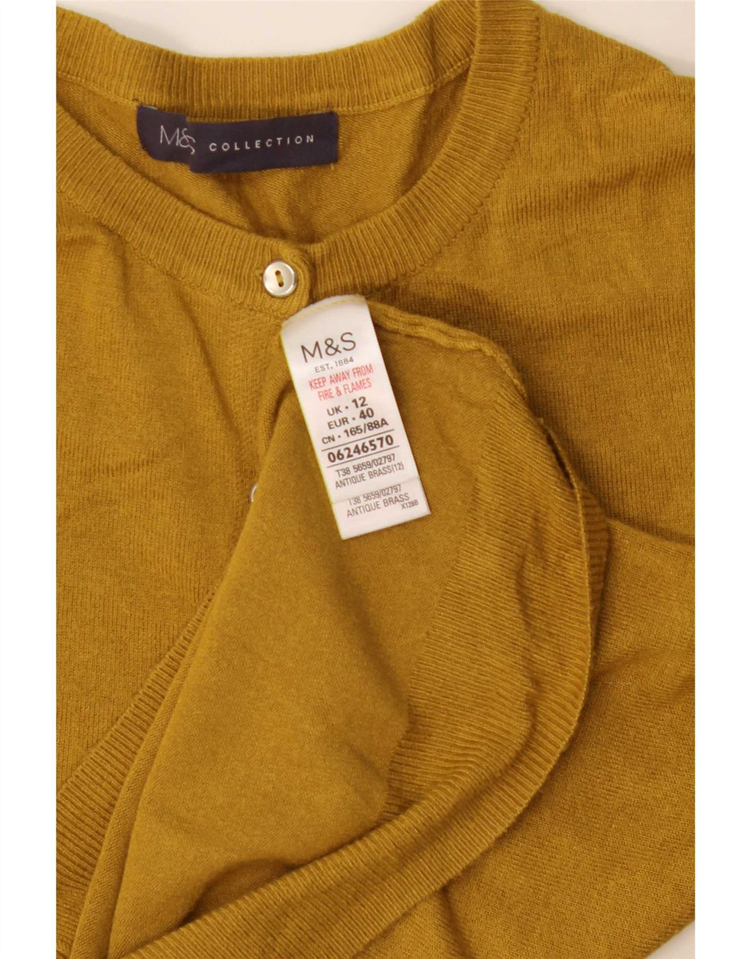 Marks & Spencer ženski kardigan pulover UK 12 Srednje žuta viskoza