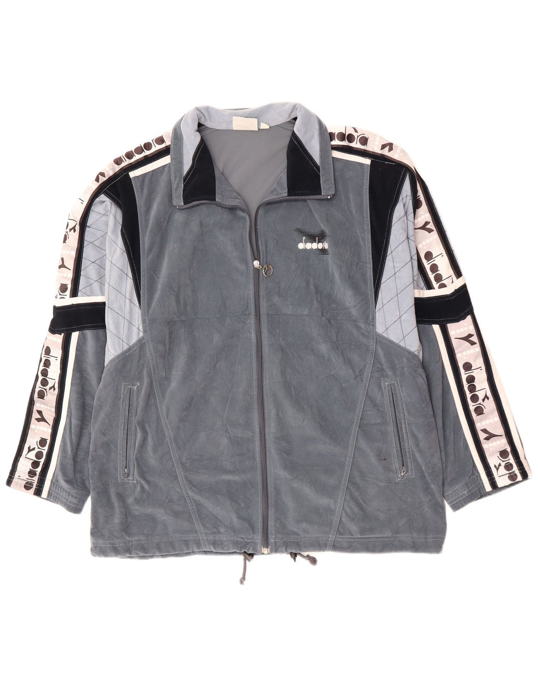 DIADORA Muška gornja jakna od trenirke od velura UK 46 XL siva boja