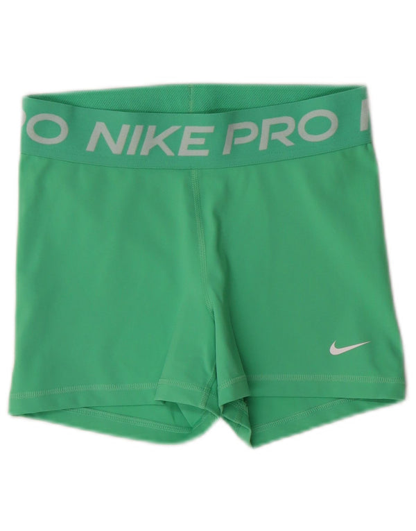 NIKE Ženske Dri Fit Graphic Sport Shorts UK 8 Mali zeleni poliester