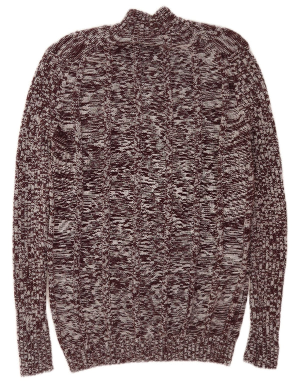 Vintage muški kardigan pulover IT 52 Veliki bordo prošarani akril