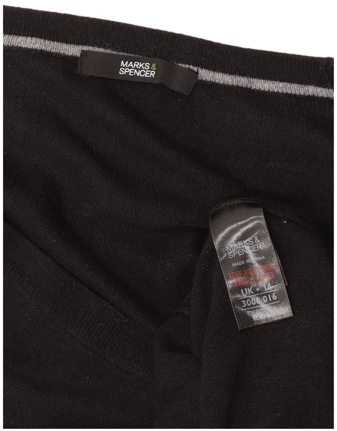 Marks & Spencer ženski asimetrični džemper UK 14 srednje crna
