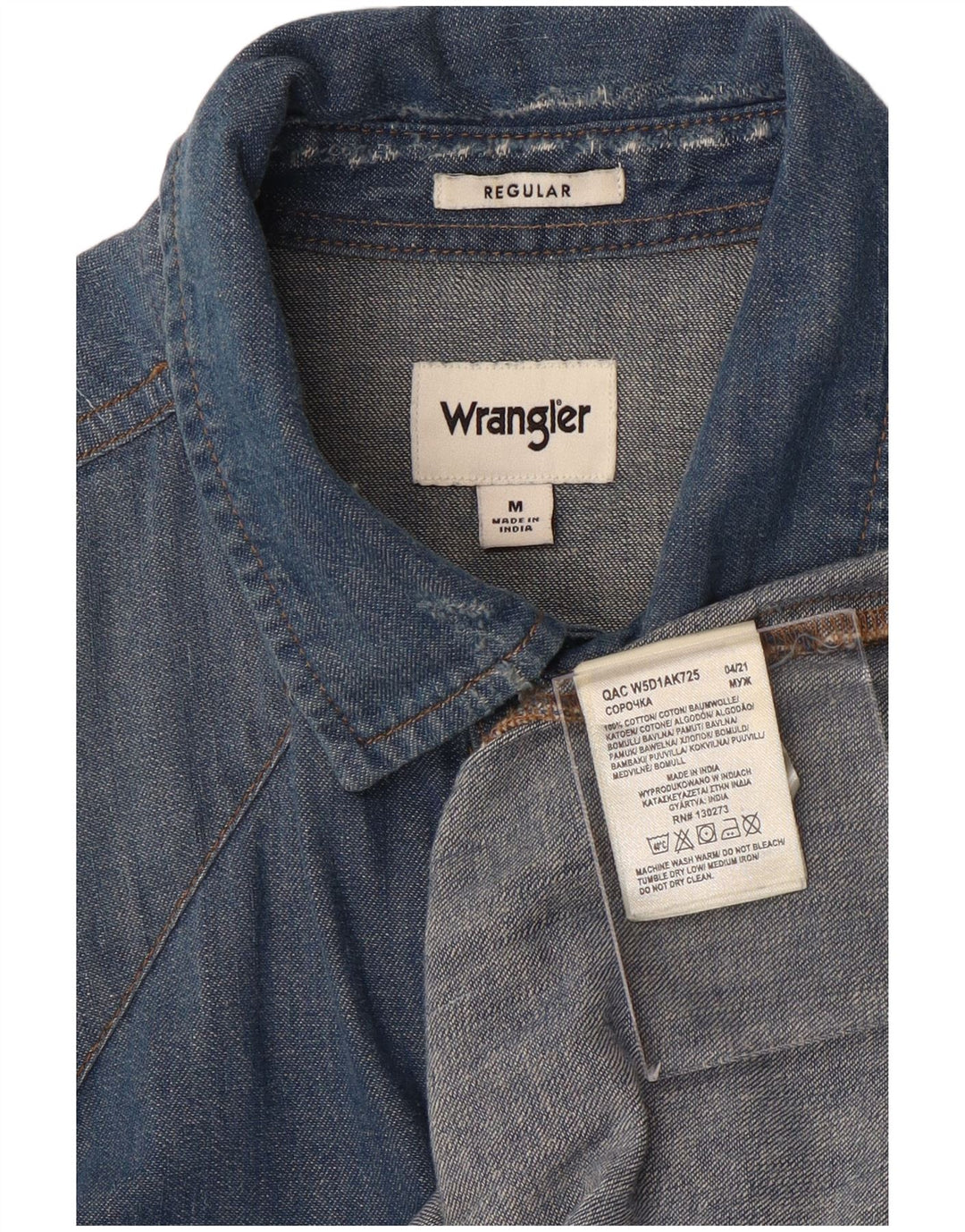 Wrangler muška traper košulja Srednje plavi pamuk