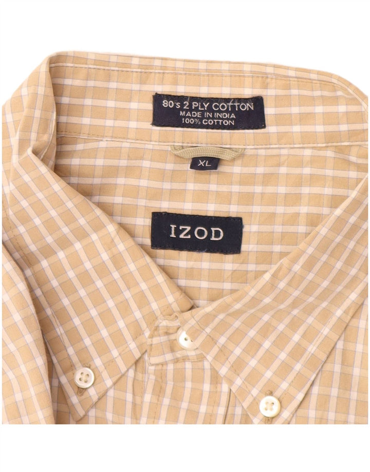 Izod muška košulja XL bež gingham pamuk