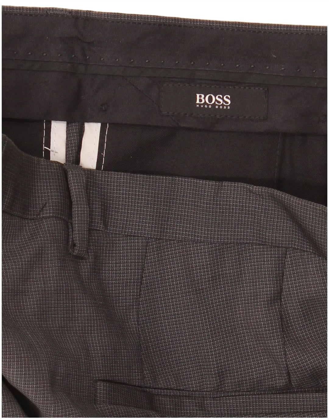 Hugo Boss muške hlače ravnog odijela IT 48 Srednje W34 L30 Siva Gingham