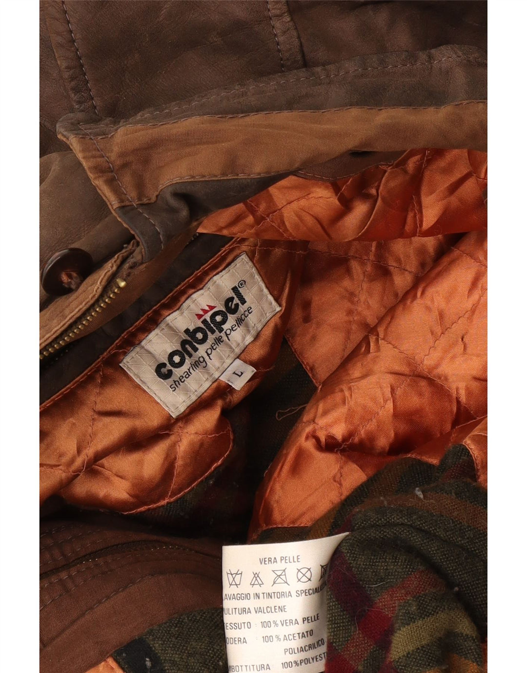 CONBIPEL muška kožna jakna UK 40 velika smeđa koža