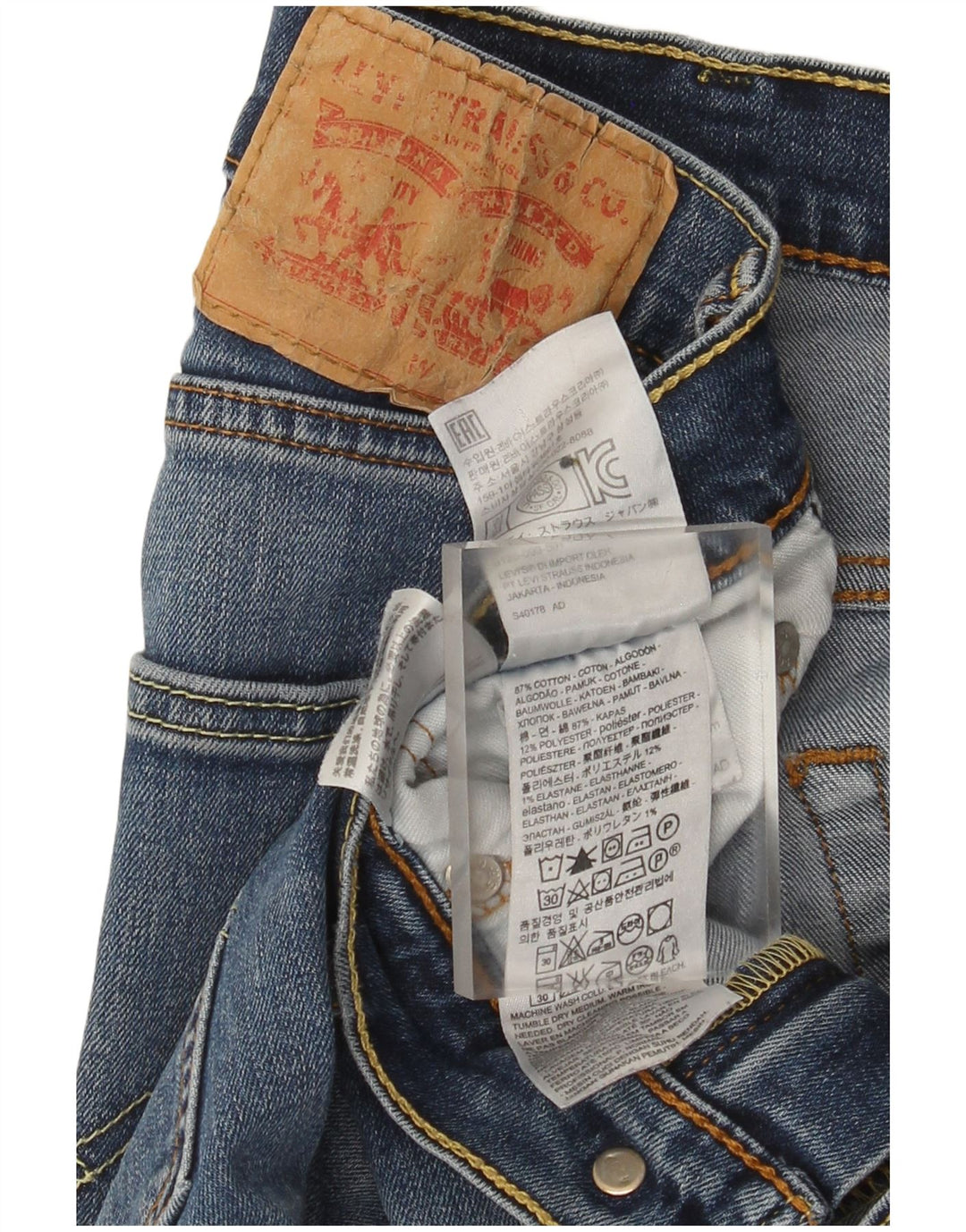 Levi's muške ravne traperice W31 L34 plavi pamuk