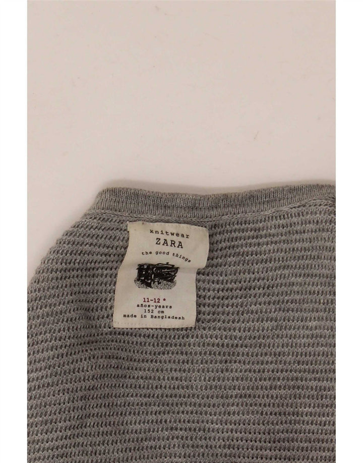 Zara pulover s okruglim izrezom za dječake 11-12 godina, sivi