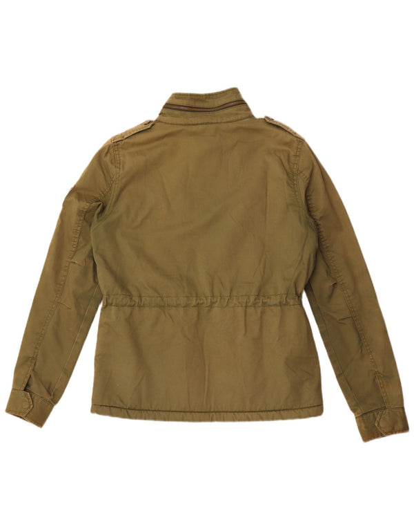 Superdry ženska vojna jakna s kapuljačom UK 12, srednji kaki pamuk