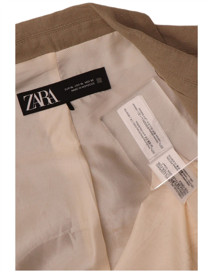 Zara ženski otvoreni sako jakna UK 18 XL bež lan