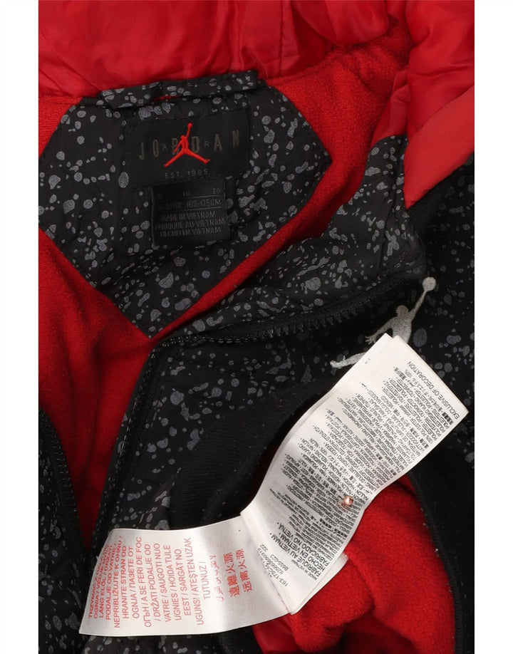 Podstavljena jakna s kapuljačom JORDAN za dječake 13-14 godina XL crni flekasti poliester