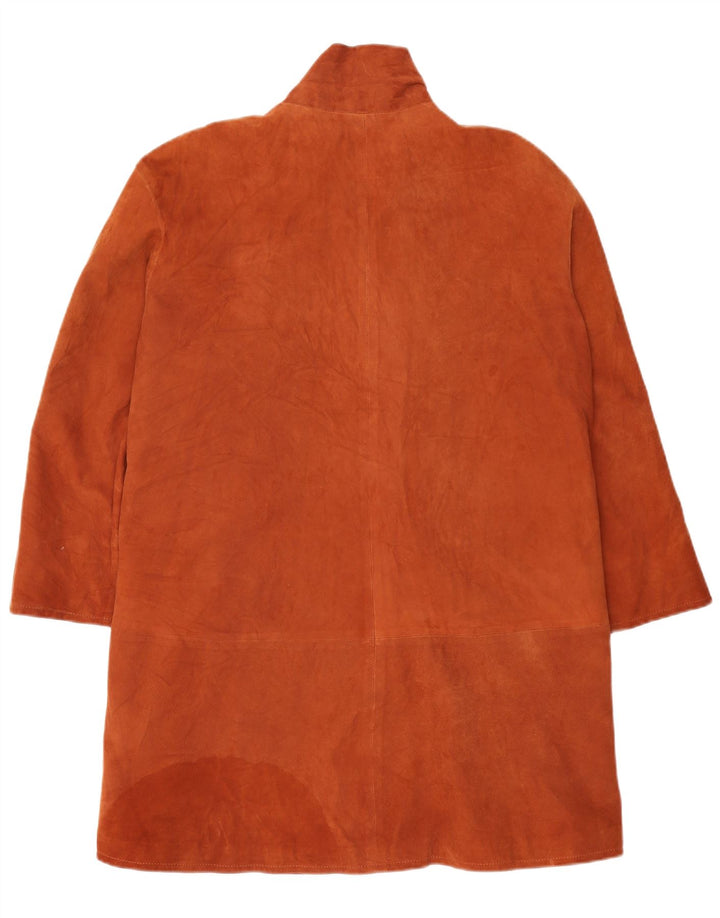 Vintage ženski preveliki kaput od brušene kože IT 42 srednje smeđe kože