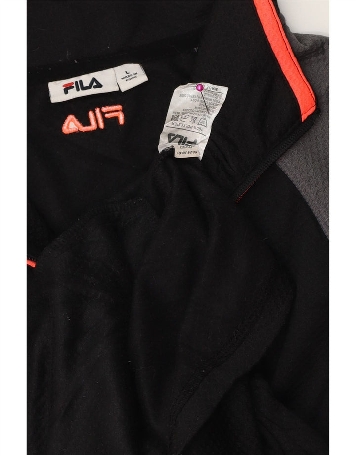 FILA muška gornja jakna trenirke, veliki crni poliester u boji