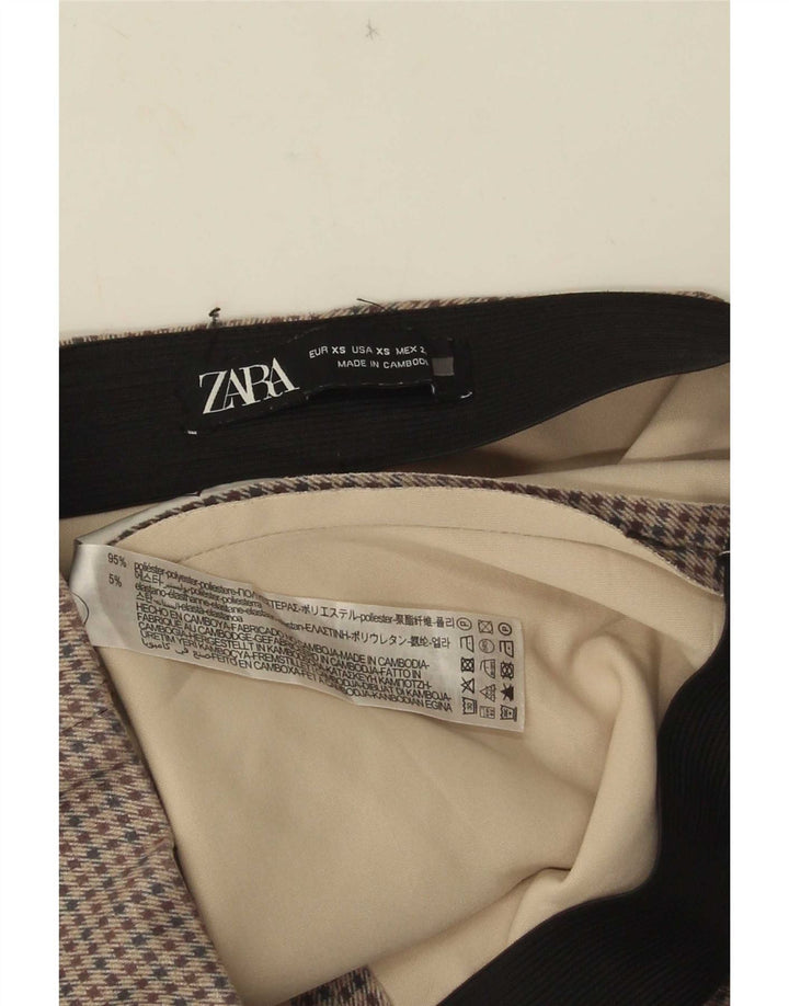 Zara ženske tajice UK 4 XS sivi poliester u obliku ptičje zube