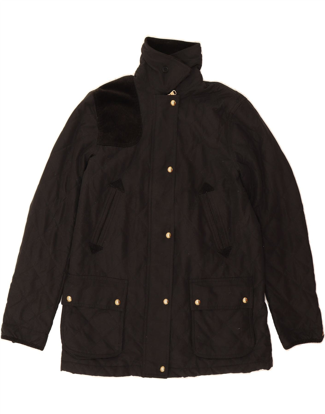 RALPH LAUREN Womens Quilted Jacket UK 14 Medium Black Cotton Vintage Ralph Lauren and Second-Hand Ralph Lauren from Messina Hembry 