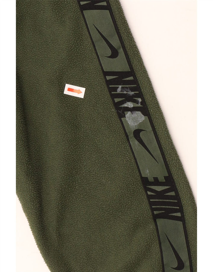 NIKE muški Therma-Fit grafički džemper od flisa s kapuljačom XS zeleni poliester