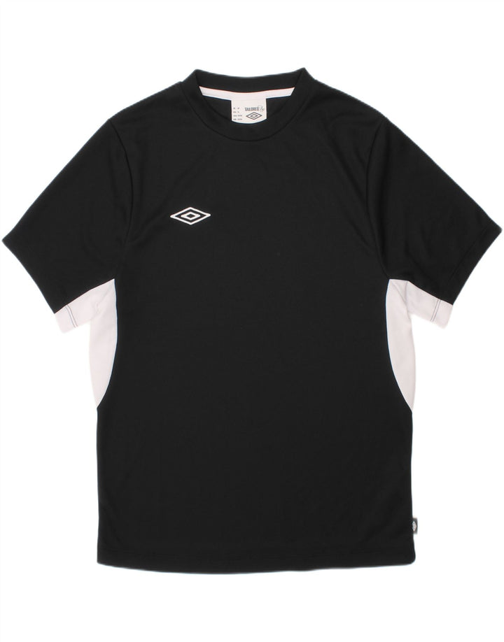 UMBRO Boys T-Shirt Top 11-12 Years Black Colourblock Polyester