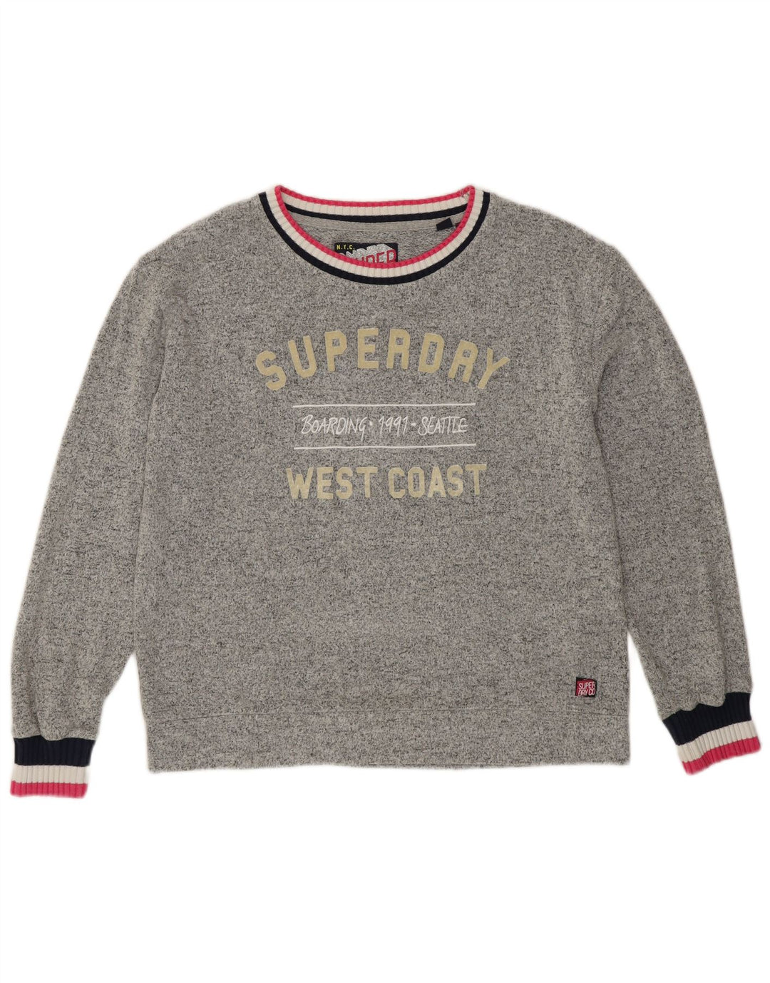 SUPERDRY Ženska trenirka s motivima UK 12 srednje siva viskoza