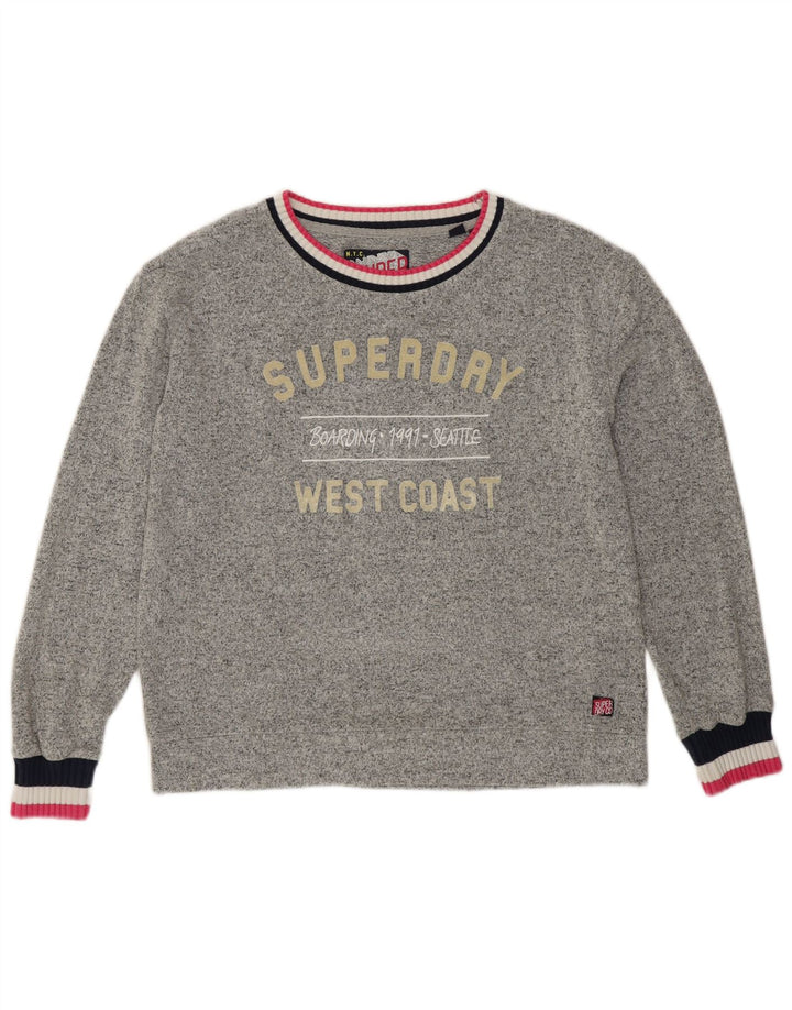 SUPERDRY Ženska trenirka s motivima UK 12 srednje siva viskoza