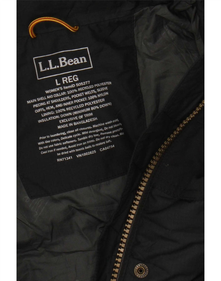 L.L.Bean ženska podstavljena jakna s kapuljačom UK 16 veliki sivi poliester