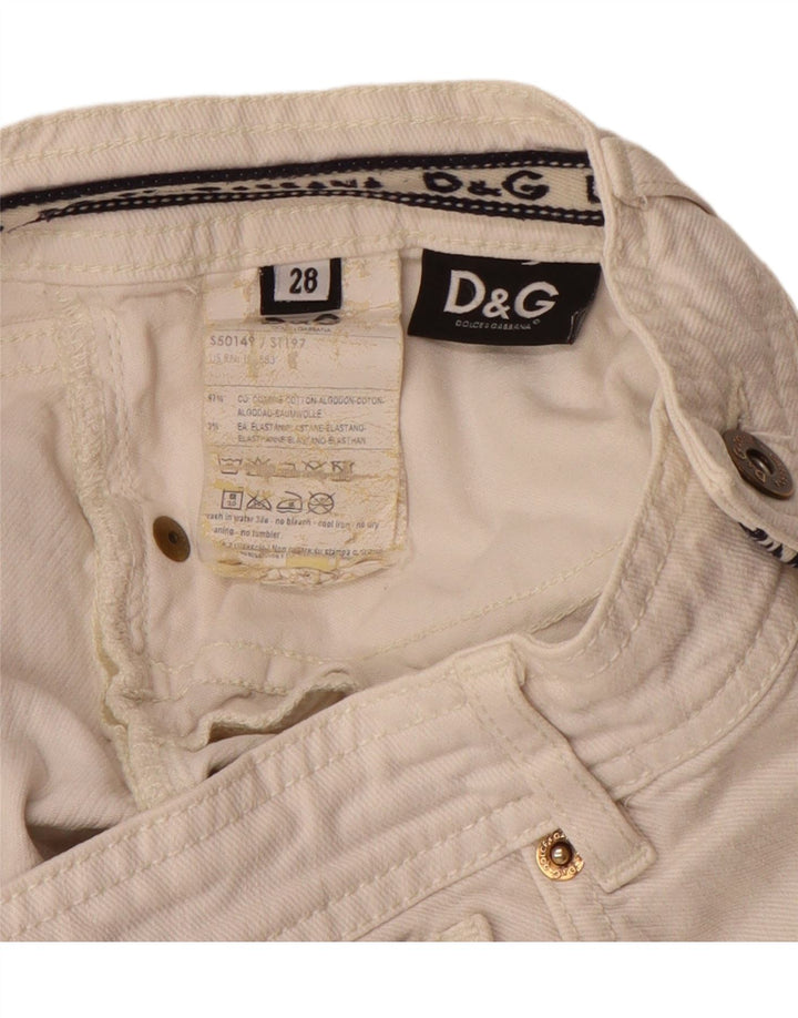 DOLCE & GABBANA Womens Denim Shorts W28 Medium  Off White Cotton Vintage Dolce & Gabbana and Second-Hand Dolce & Gabbana from Messina Hembry 