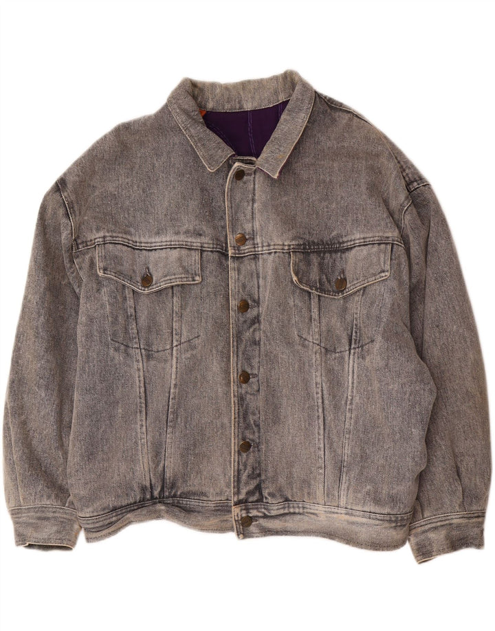 ZATVORENO Ženska prevelika traper jakna UK 14 velika siva