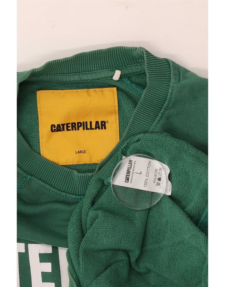 Caterpillar muška majica s grafičkim motivima, veliki zeleni pamuk