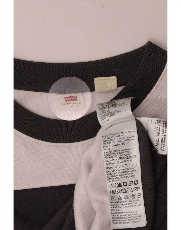 Levi's ženska prekomjerna majica s kratkim rukavima UK 14 srednje crne na pruge