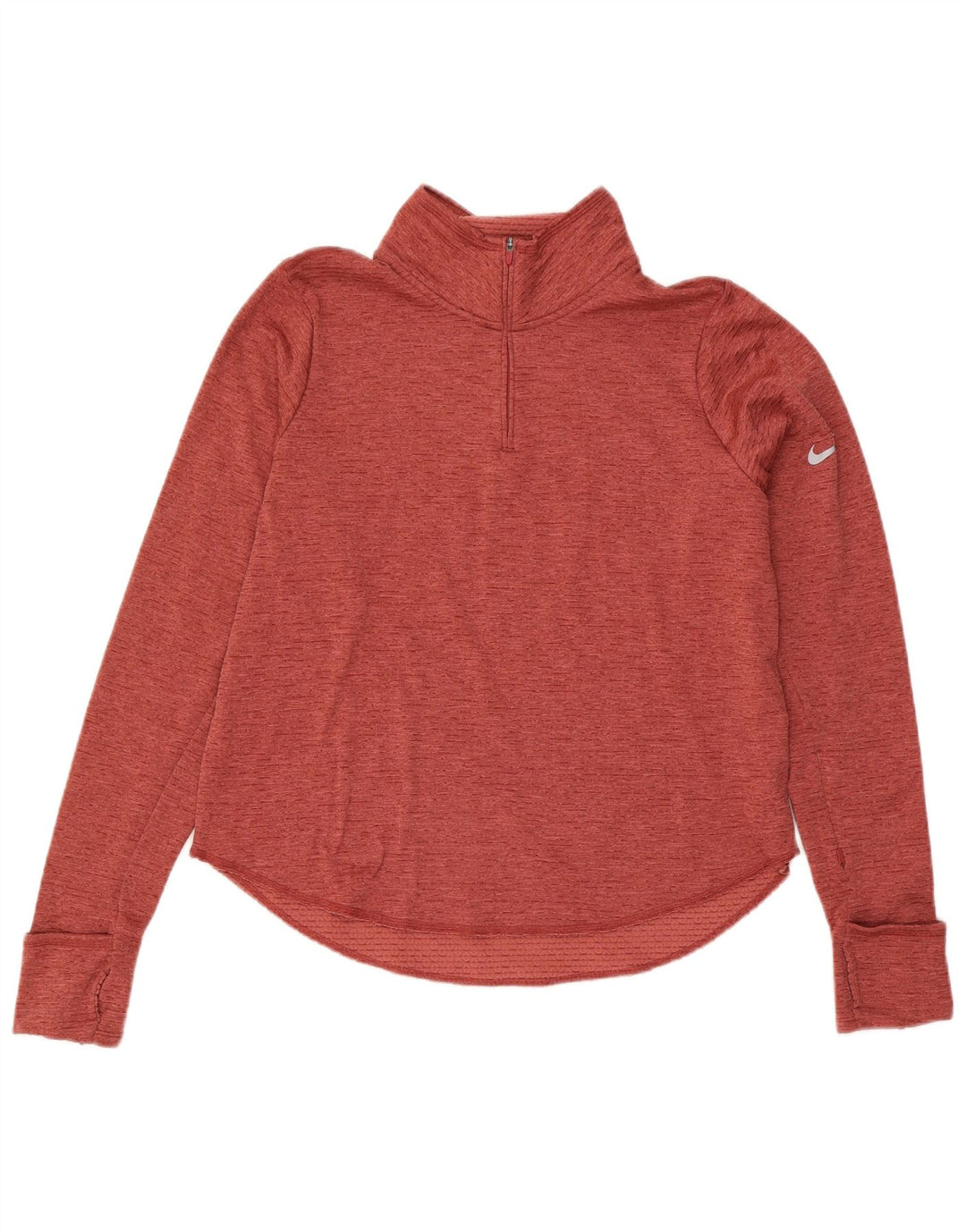 Nike Ženska trenirka Dri Fit Zip Neck Pulover Top UK 16 Large Red Flecked