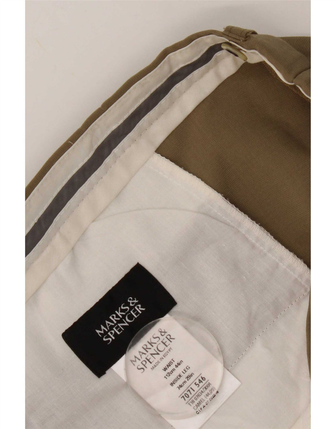 Marks & Spencer muške hlače s štipaljkama W44 L29 bež poliester