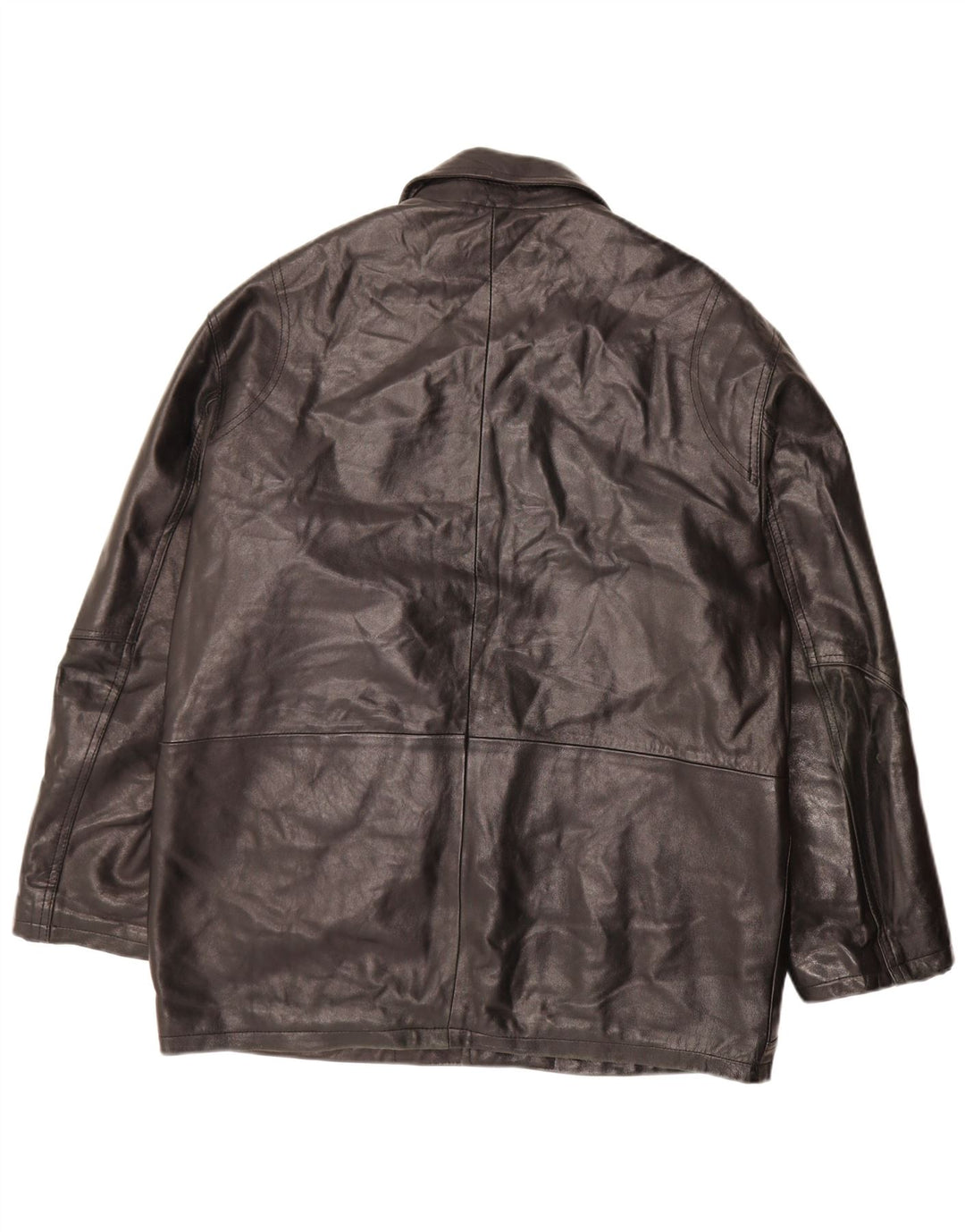 Vintage muška kožna jakna IT 52 XL crna koža