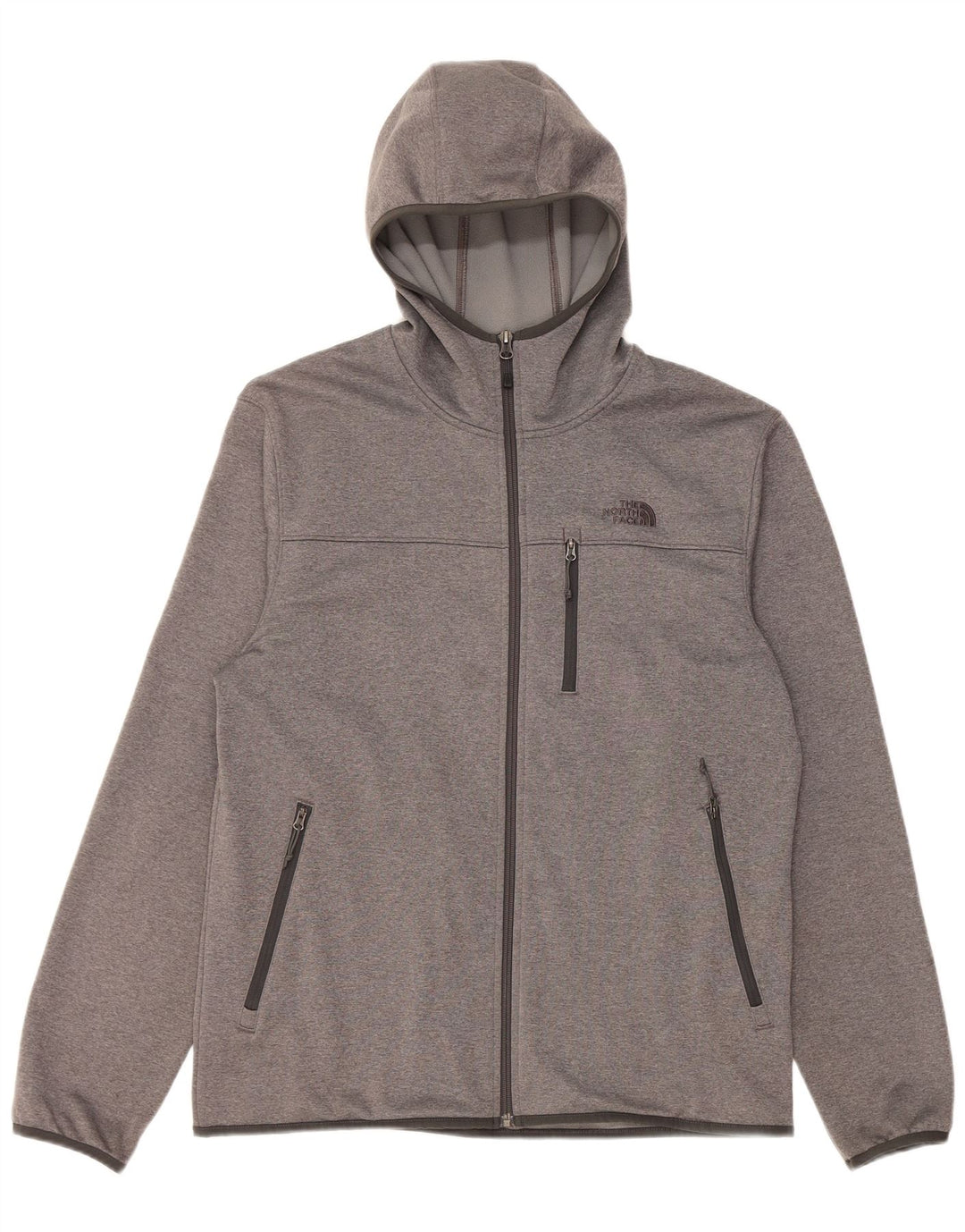 The North Face muški pulover s kapuljačom na patentni zatvarač veliki sivi poliester