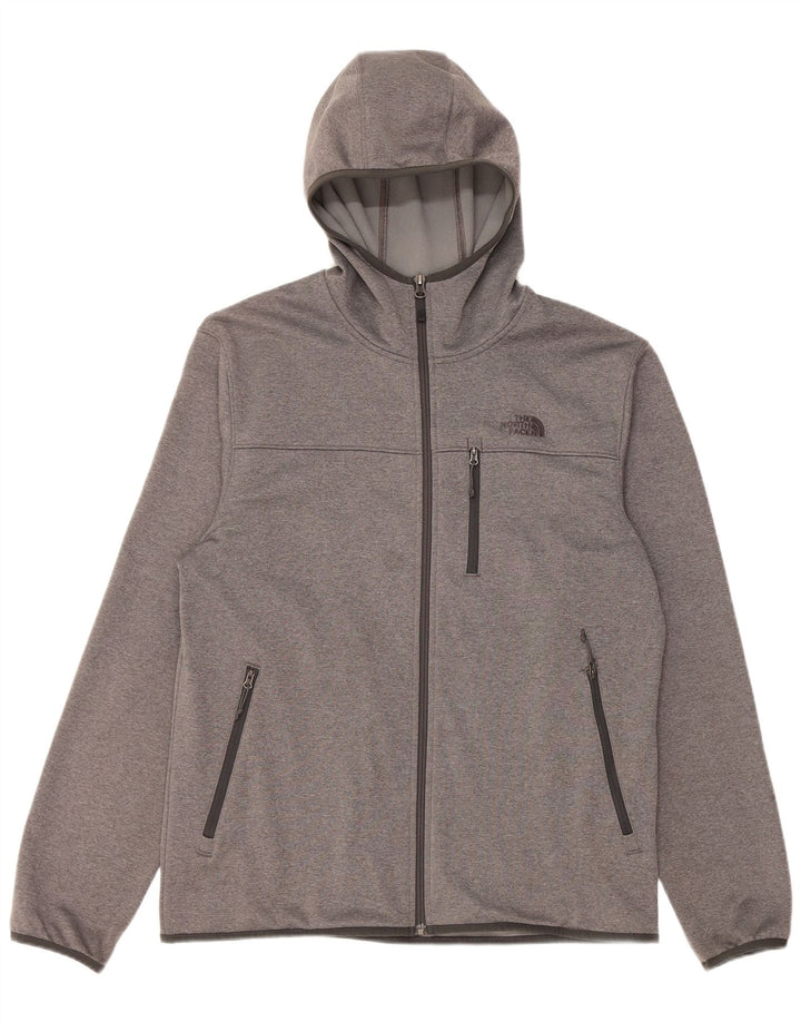 The North Face muški pulover s kapuljačom na patentni zatvarač veliki sivi poliester