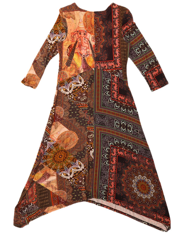 Desigual ženska maksi haljina 3/4 rukava UK 14 velika raznobojna viskoza