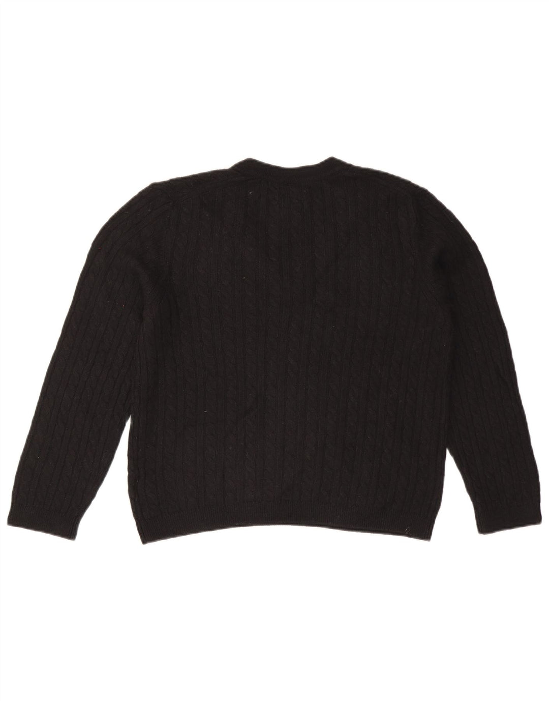 TOMMY HILFIGER Ženski džemper s V-izrezom UK 14 Srednji crni najlon