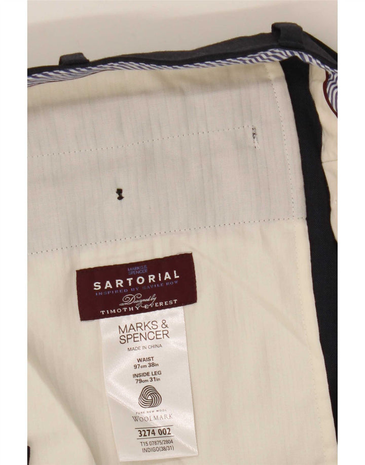 Marks & Spencer muške hlače ravnog odijela W38 L31 tamnoplava vuna