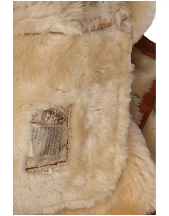 Vintage ženski opušteni kaput od striglica IT 48 XL od smeđe kože