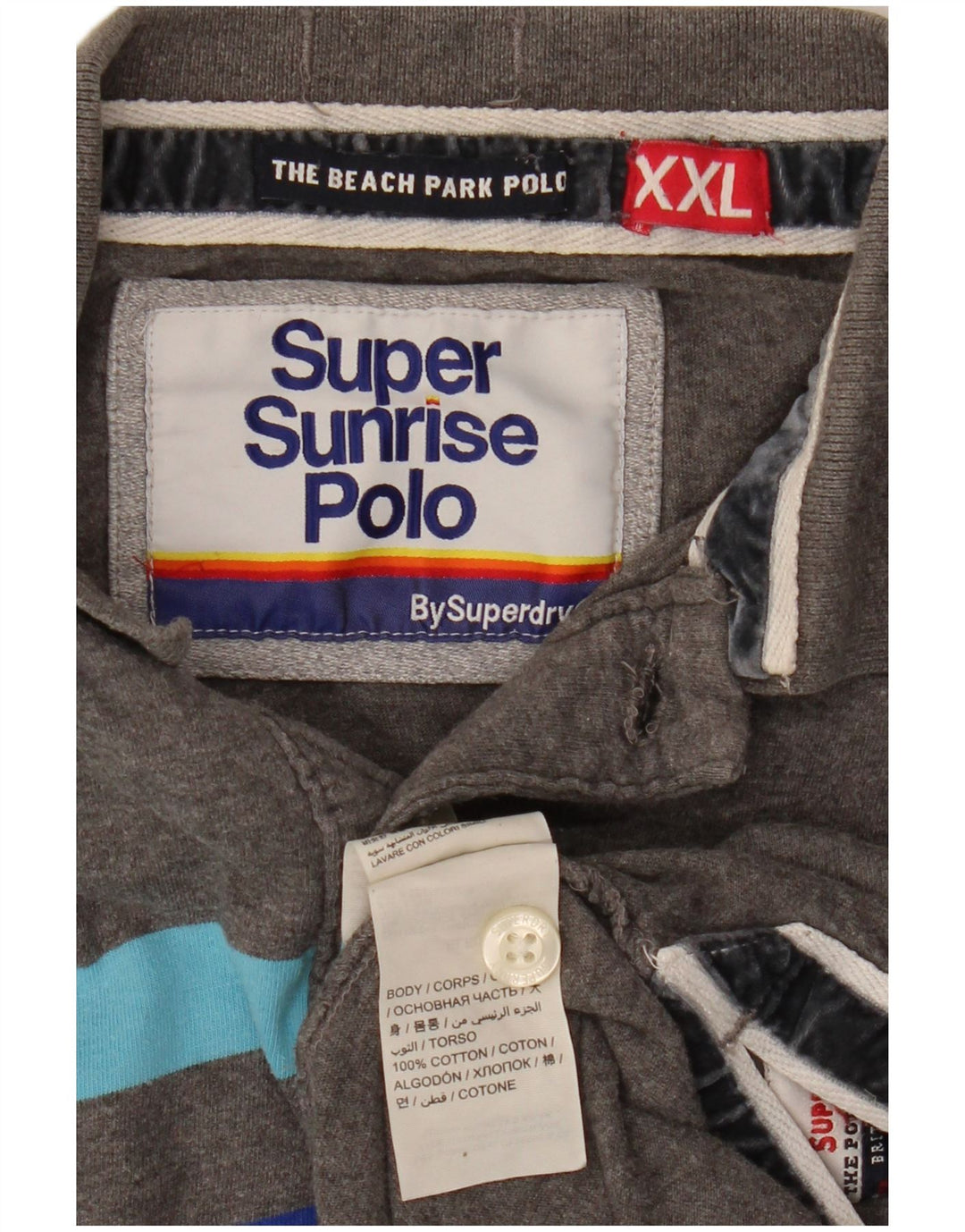 Superdry muška polo majica s grafičkim motivima 2XL pamuk na sive pruge