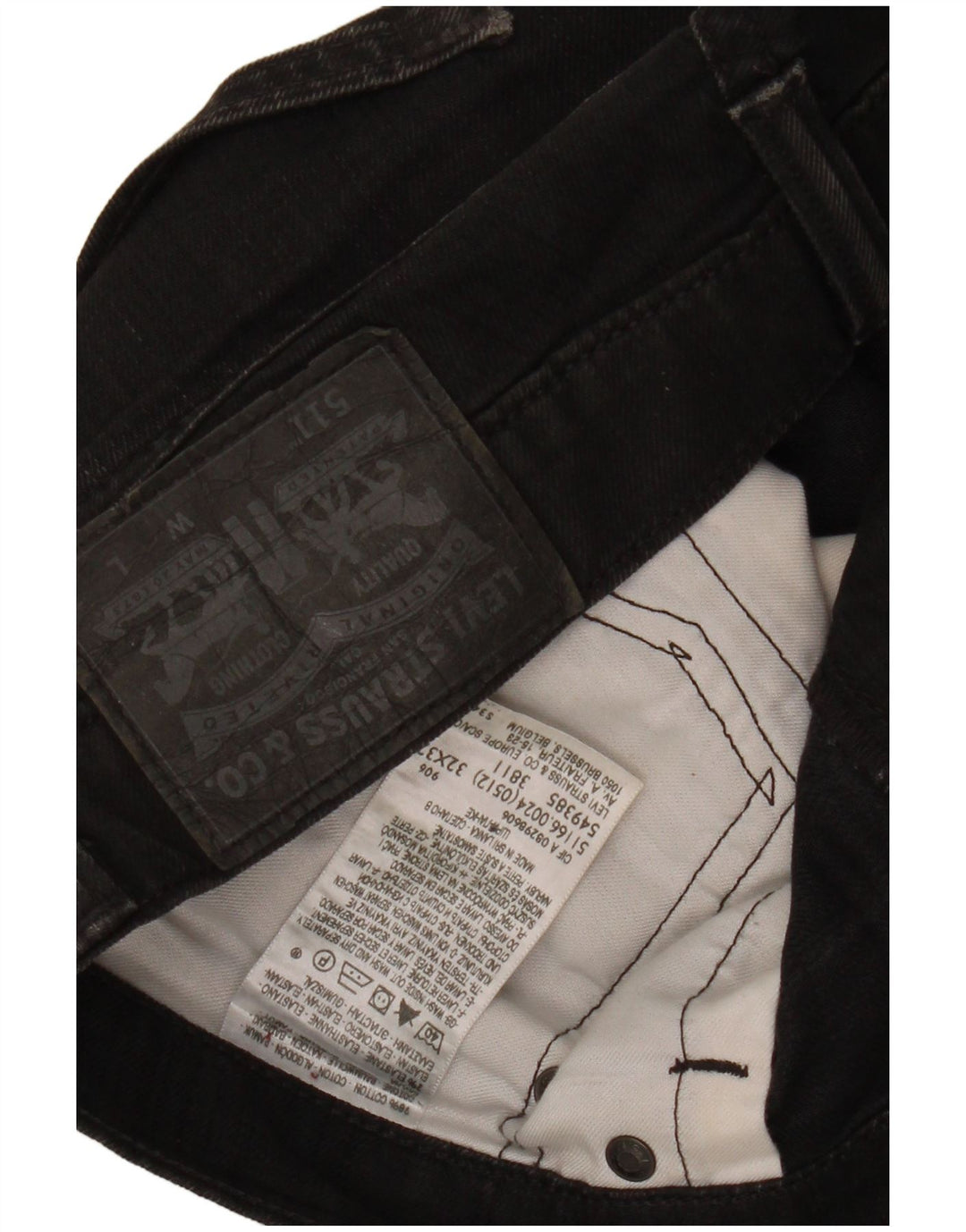 LEVI'S Ženske 511 uske traperice W32 L30 crni pamuk