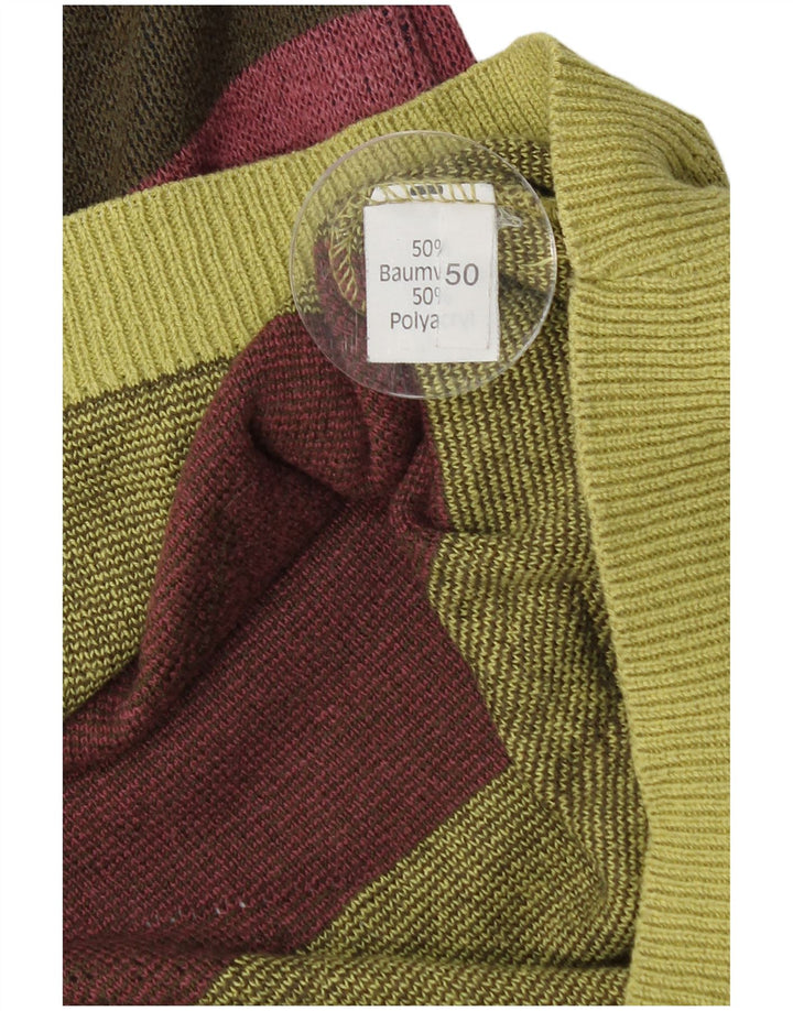 VINTAGE muški džemper s okruglim izrezom IT 50 srednje zelene geometrijske boje