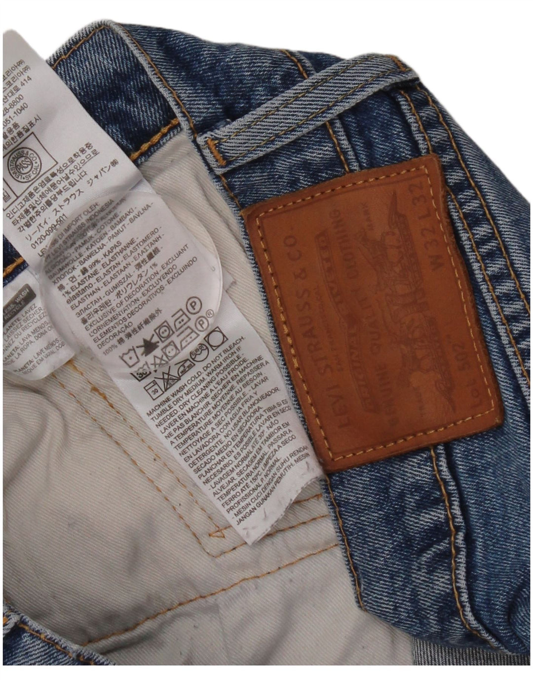 Levi's muške 502 ravne traperice W32 L32 plavi pamuk