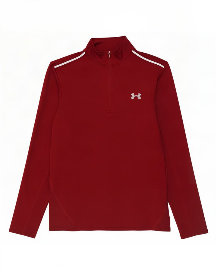 Under Armour, gornji dio muške trenirke s patentnim izrezom, srednje tamnocrvene boje